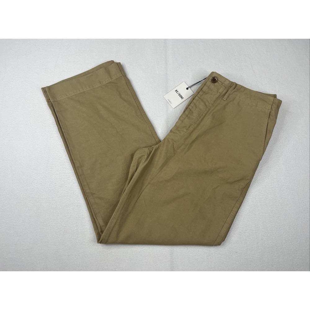 RE/DONE 90s Trouser High Rise Washed Khaki Tan Wide Leg Pants NWT 30